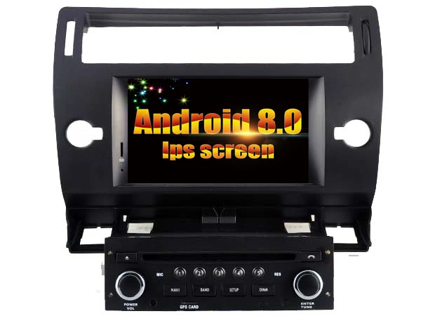 Android 8 0 ips Экран Авто Радио стерео для CITROEN C4 (черные серебристые зеркальные линзы)
