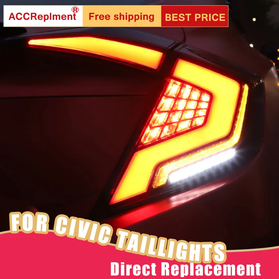 Новый светодиодный фонарь светильник s в сборе для Honda Civic 2016-2019 задний стоп-сигнал