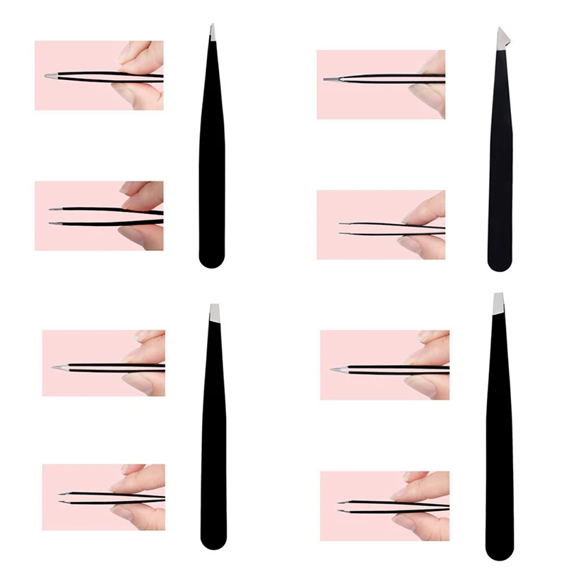 1 Набор 4 шт. пинцет для бровей из нержавеющей стали лица/вросших волос удаление