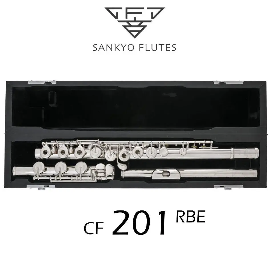 Профессиональная флейта Sankyo CF201 с разрезом Посеребренная Флейта 17 отверстиями