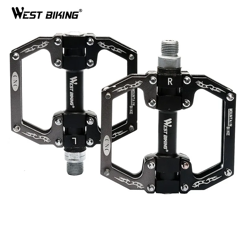 WEST BIKING педали для велосипеда из алюминиевого сплава, педали для горного велосипеда, профессиональные велосипедные педали, велосипедные педали