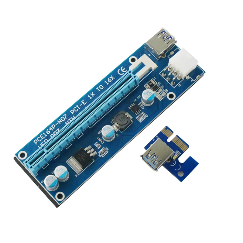 VER007 PCIE X1 к X16 Riser Card PCIe USB 3 0 удлинитель SATA 6Pin 4Pin Molex для Биткоин Майнер| |