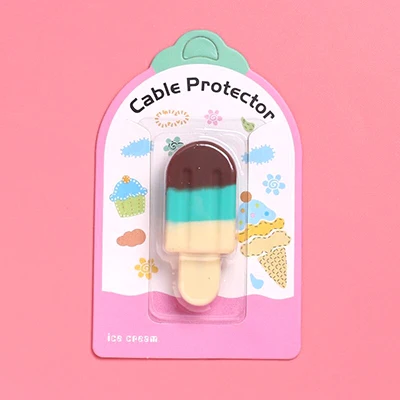 box package 40 шт. милый мультфильм Мороженое кабель зарядное устройство протектор cargador Набор для iphone USB шнур протектор - Цвет: box package