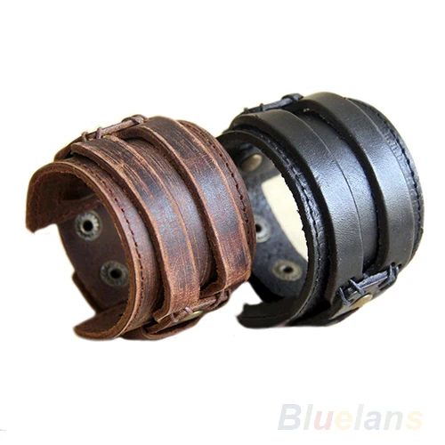 Мужской Ретро Браслет из натуральной кожи с пряжкой браслет на запястье 09AU|wristband