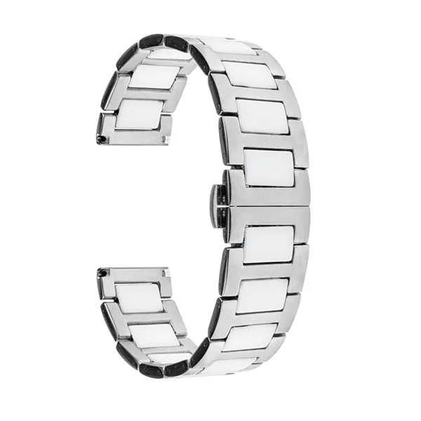 White Керамический ремешок 22 мм для часов Vector Luna/Meridian, для Xiaomi Smartwatch Huami Amazfit, ремешок на запястье, браслет, черный, белый - Цвет ремешка: White