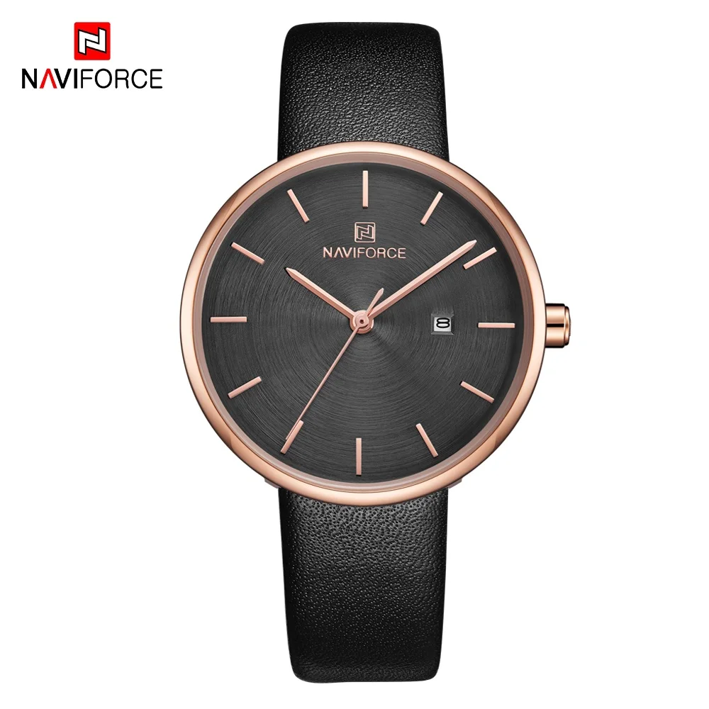 Black NAVIFORCE женские часы Роскошные модные женские кварцевые часы для женщин Reloj Mujer женские водонепроницаемые наручные часы женские часы - Цвет: Black