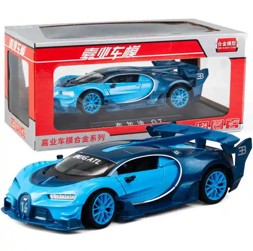 blue with box 1:24 игрушечный автомобиль отличного качества bugatti gt Металлический Игрушечный Автомобиль литой автомобиль Diecasts& игрушечные транспортные средства Модель автомобиля игрушки для детей - Цвет: blue with box
