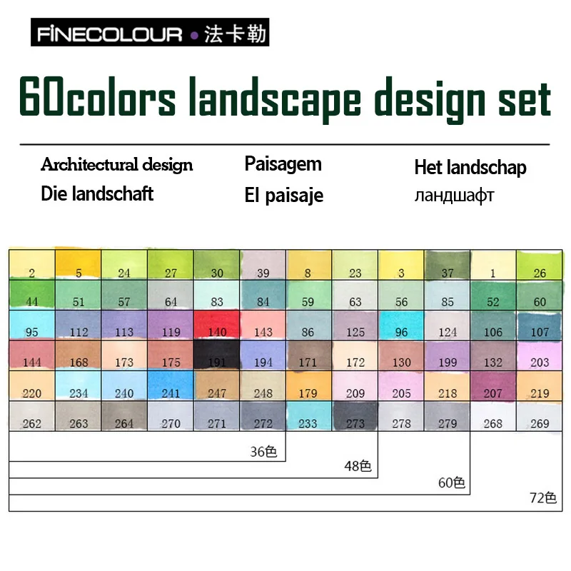 Finecolour EF101 Граффити Маркер рисунок ручки finecolor 160/72/60/48/32 компл. двойной алкоголь эскиз маркеры картина подкладке Manga - Цвет: 60 Lanscape EF101