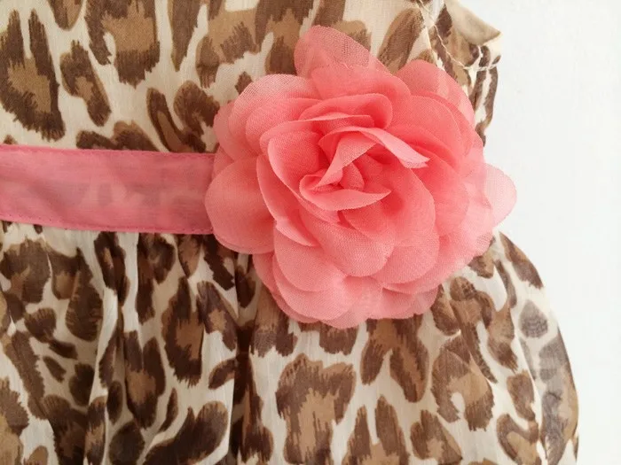 Розничная продажа хлопковое платье для девочек с леопардовым принтом платья