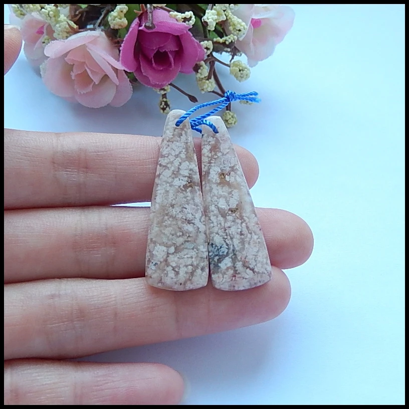 Женские модные серьги с бусинами натуральная Океаническая яшма бижутерия из