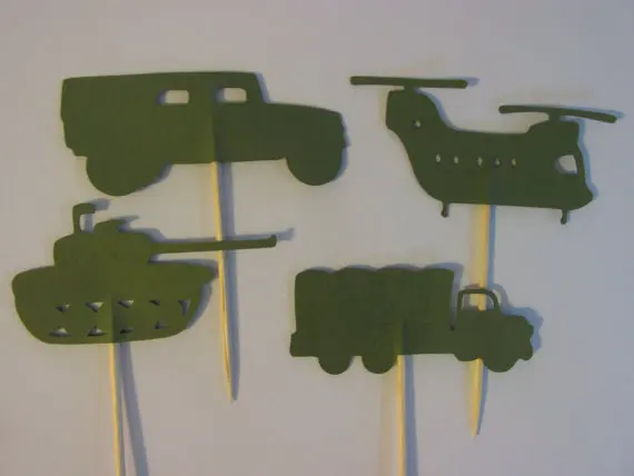 Армейские топы для кексов вечерние туфли в стиле милитари на день рождения с