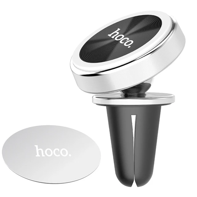Silver HOCO магнитный держатель для телефона в машину 360 градусов air vent магнит крепление автомобильный держатель для iphone samsung xiaomi мобильного телефона подставка держатель - Цвет: Silver