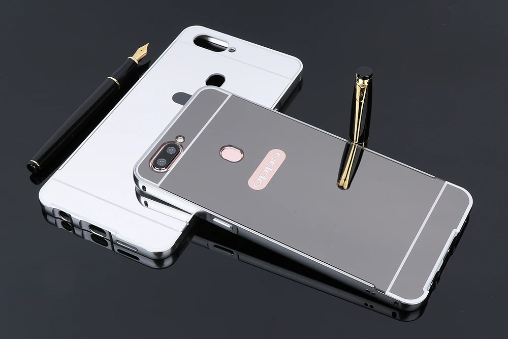 Модные Роскошные зеркальные Чехлы цвета розового золота для OPPO R11S PLUS алюминиевая