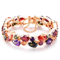 hermosa jewelry tennis bracelet colorful silver color rose gold bracelet 78 adjustable bracelet free shipping