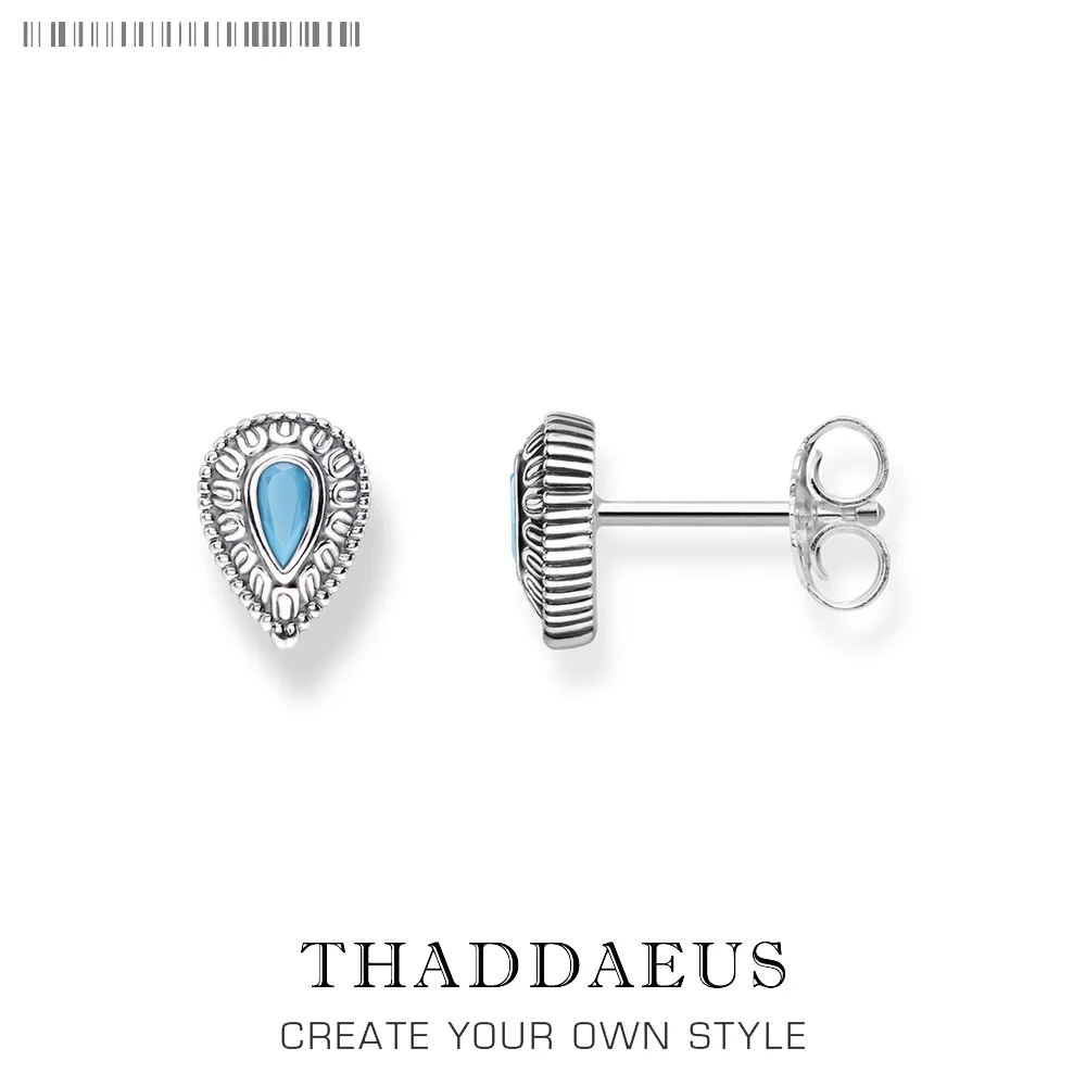 

Blue Water Tear Stud Earring,Europe Style Glam Fashion Good Jewelry For Women Men,2019 Gift In 925 Sterling Silver,Super Deal