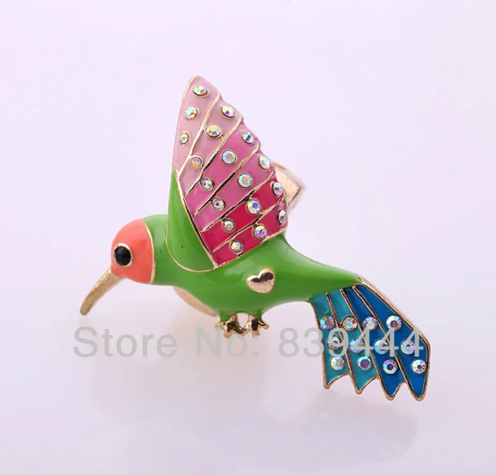 Модное цветное кольцо с птицей оптом | Украшения и аксессуары