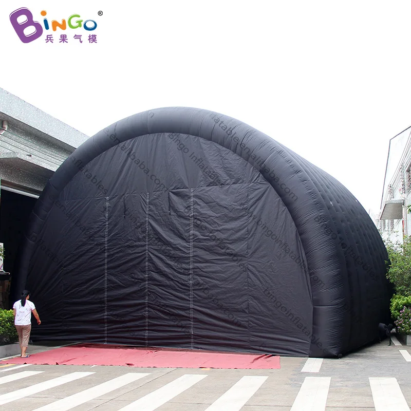 

Personalized 9.2x6x5.6 meters large black inflatable tunnel tent / black inflatable stage cover toy tents