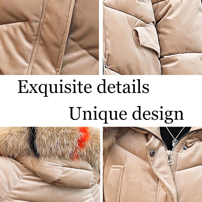Новое поступление 2019 женская зимняя куртка с большим меховым воротником