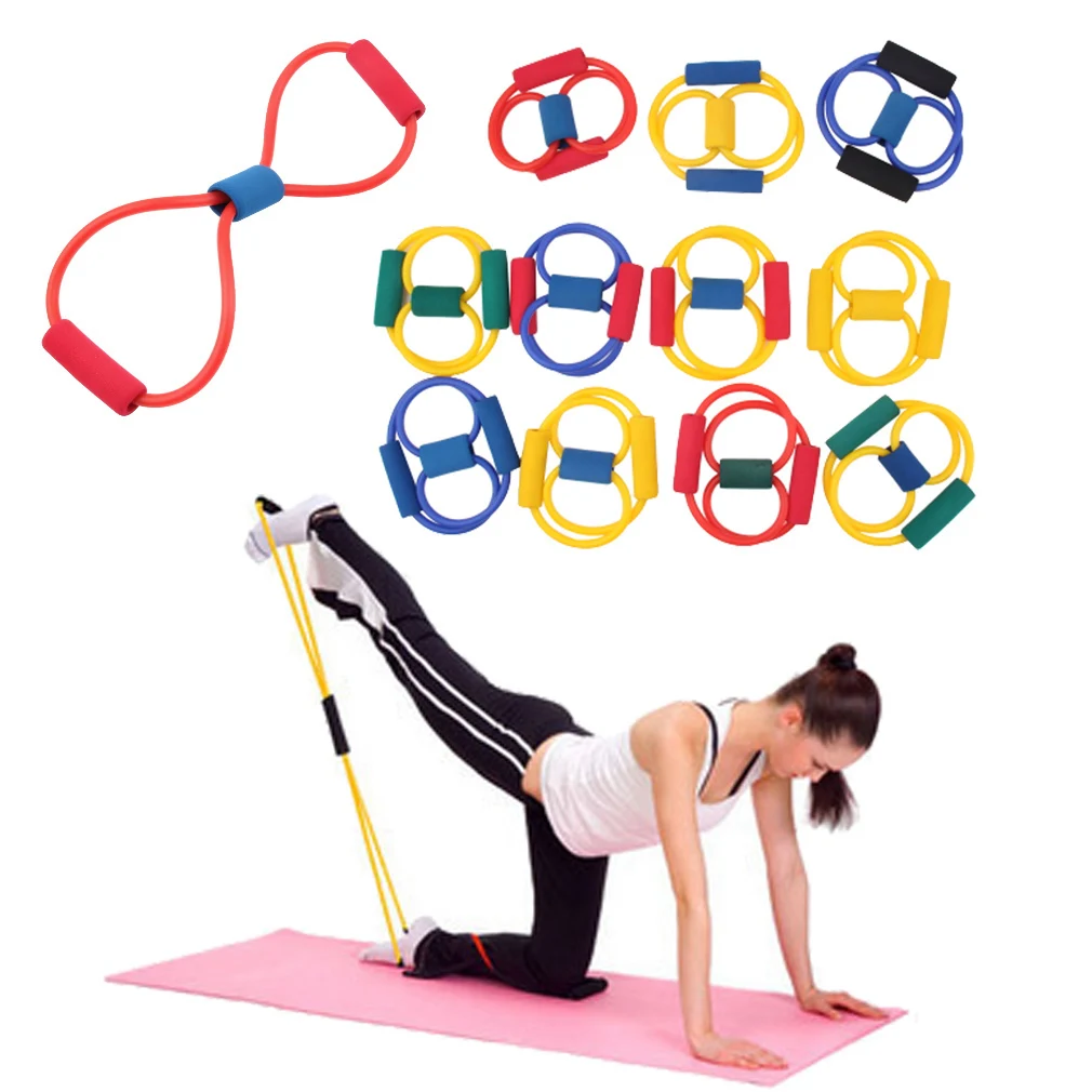 1 Piece 8 Type Resistance Bands Workout Sports Pulling Exerciser Muscle Chest Expander Rope Exercise Yoga Belt Random Wholesale | Спорт и