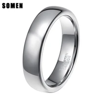 somen ring men 6mm tungsten ring high polished silver color wedding band engagement rings mens fashion jewelry anel masculino