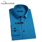 Рубашка мужская классическая из бамбукового волокна, однотонная Классическая верхняя одежда для офиса, легкая в уходе, Стандартный крой, YN10227