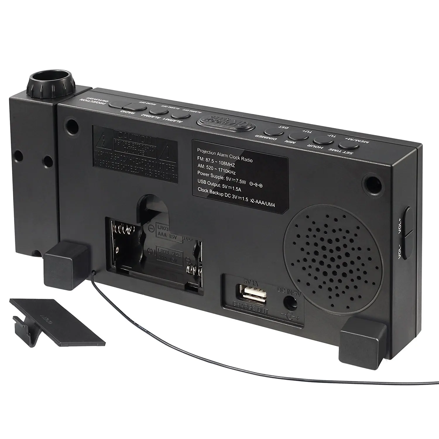 FM цифровой с регулируемой яркостью проекционный Будильник Радио 1 8 дюймовый