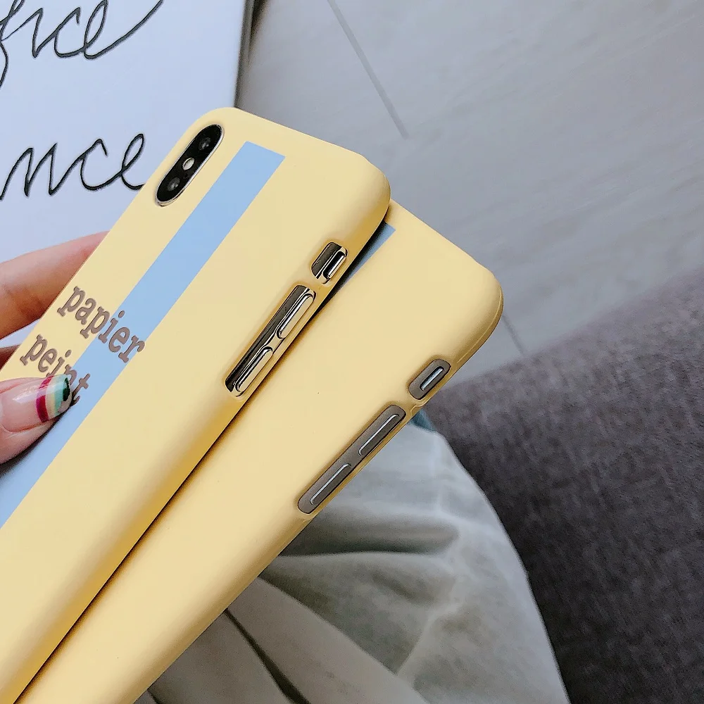 Простой литературный чехол для телефона iphone X XS MAX XR с английским словом Papier Peint