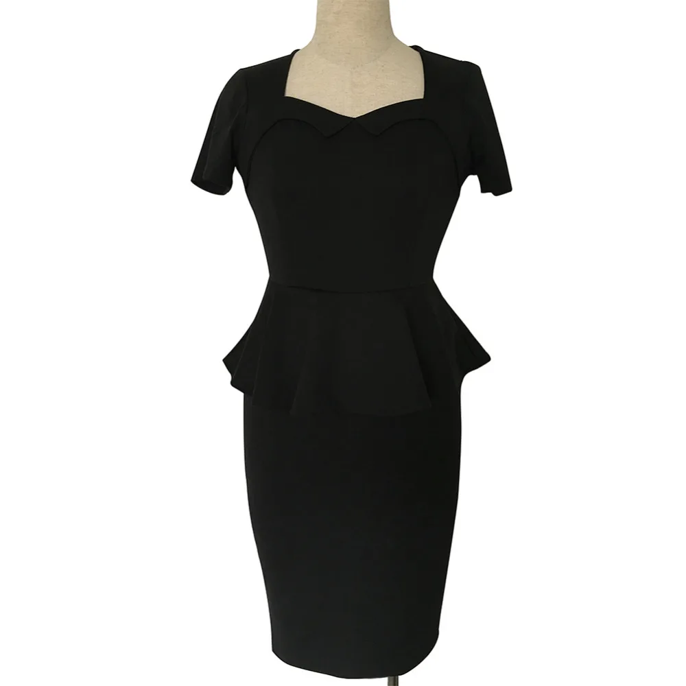 Женское платье карандаш Oxiuly винтажное до колена с рукавами фонариками|dress