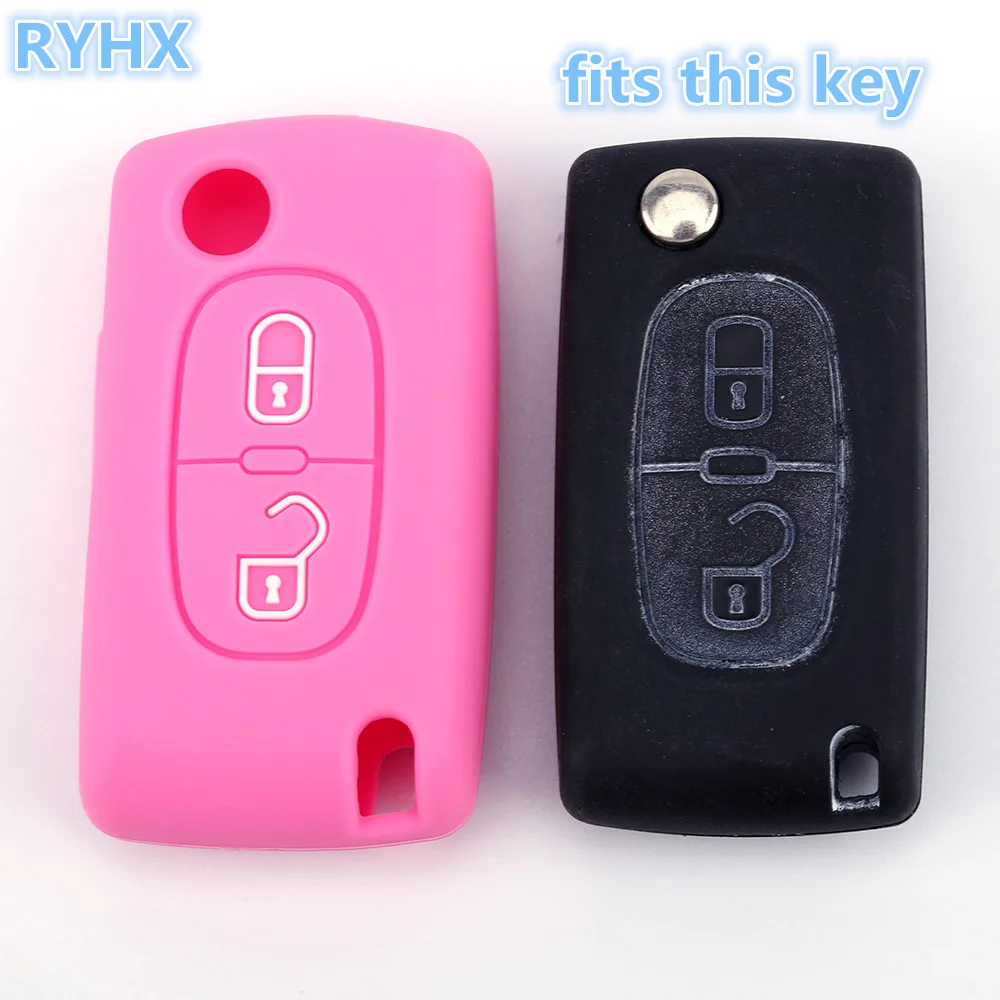 2019 Новые силиконовые 2 пуговицы резиновый корпус Автомобильный ключ комплекты