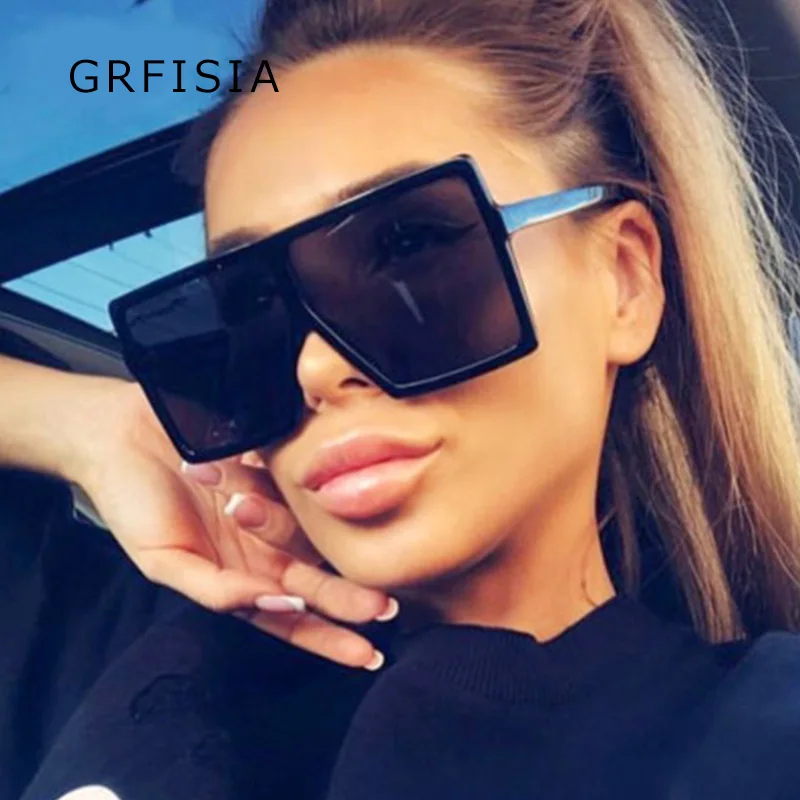 GRFISIA черный коричневый квадратная Большая рама женские крупные солнцезащитные