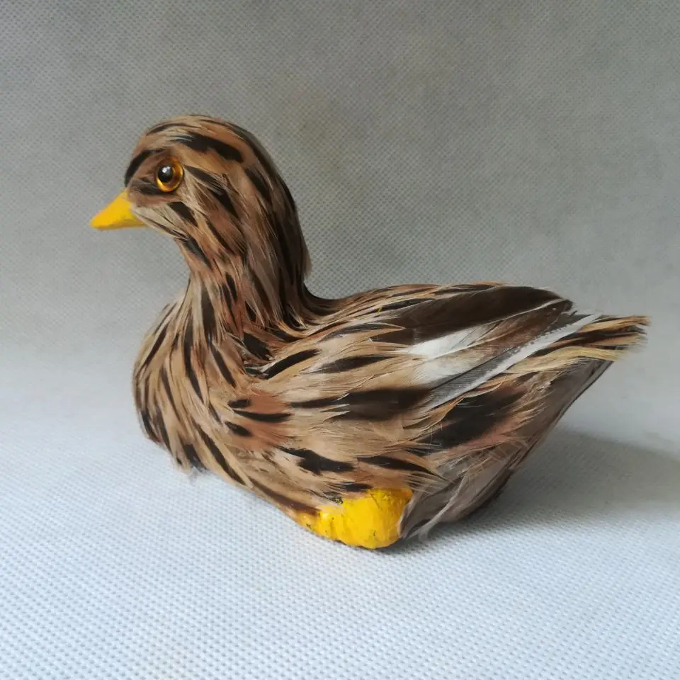 about 15x7cm real life toy duck plastic&ampfeathers model home desk decoration prop gift h1877 | Игрушки и хобби