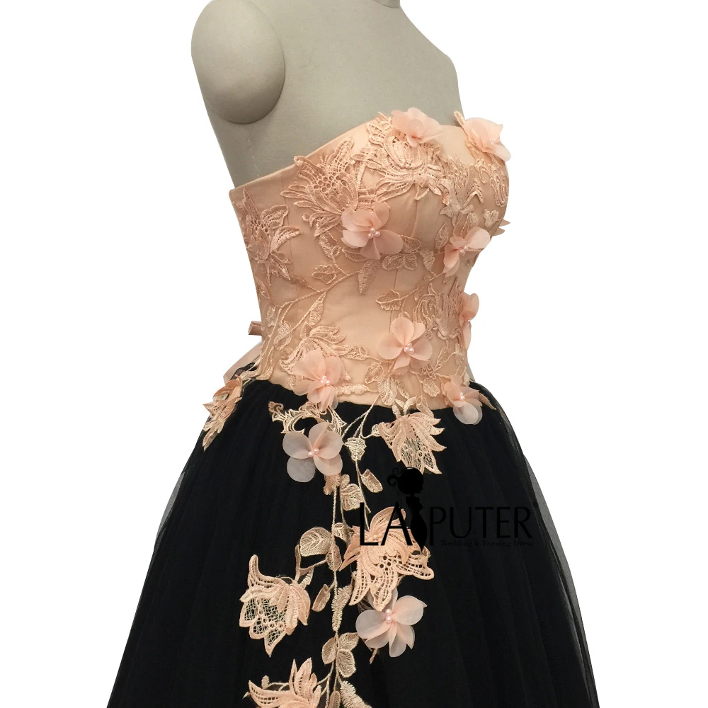 2017 новое поступление без бретелек персиково-розовые кружевные аппликации 3d