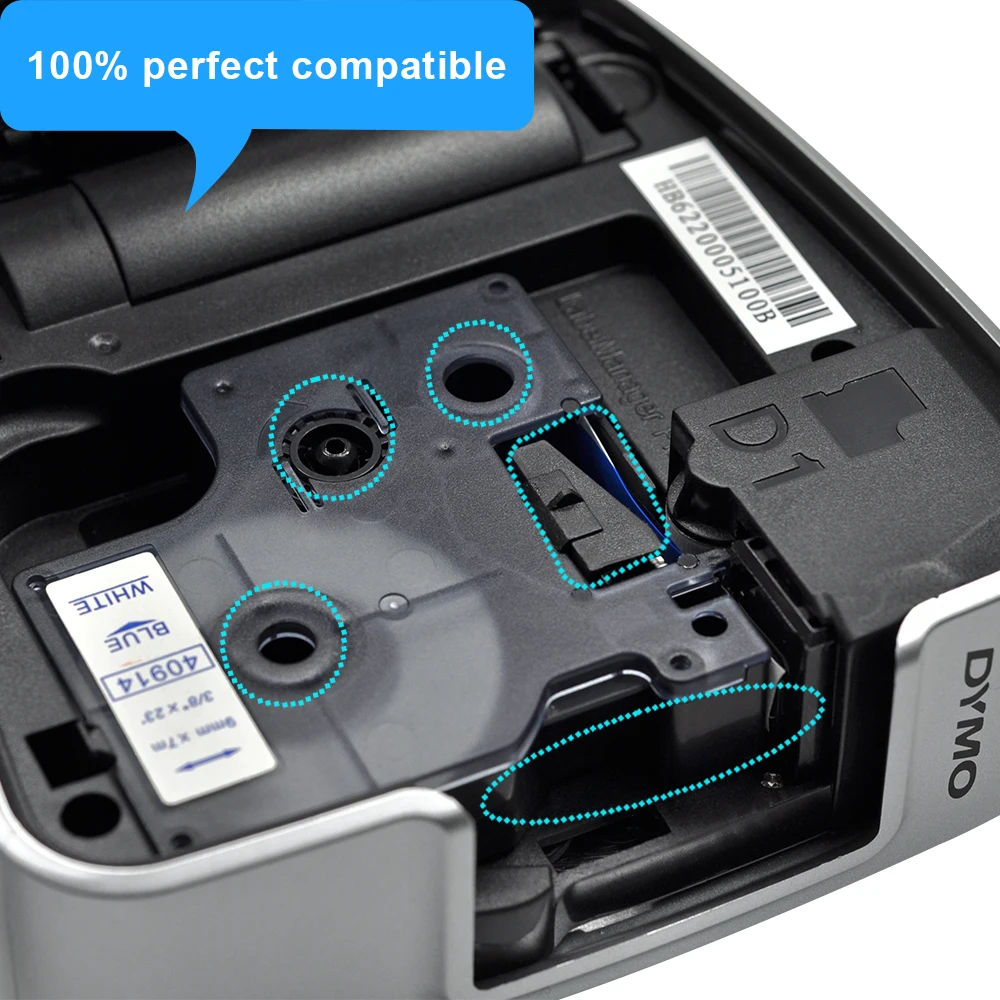 2 шт. 40914 совместим DYMO D1 label maker 9 мм 7 м синий на белом Клейкие ленты картридж для Dymo
