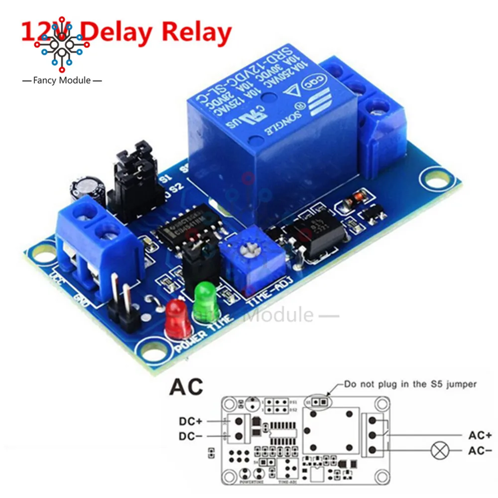 Модуль реле задержки 1 шт. с таймером 12 в пост. Тока|delay off relay|delay relayoff delay relay |