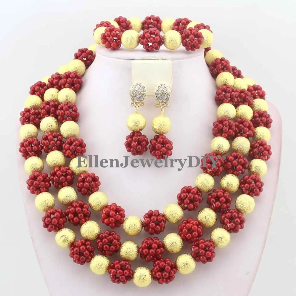 Эксклюзивные африканские коралловые бусы ювелирный набор ручной работы