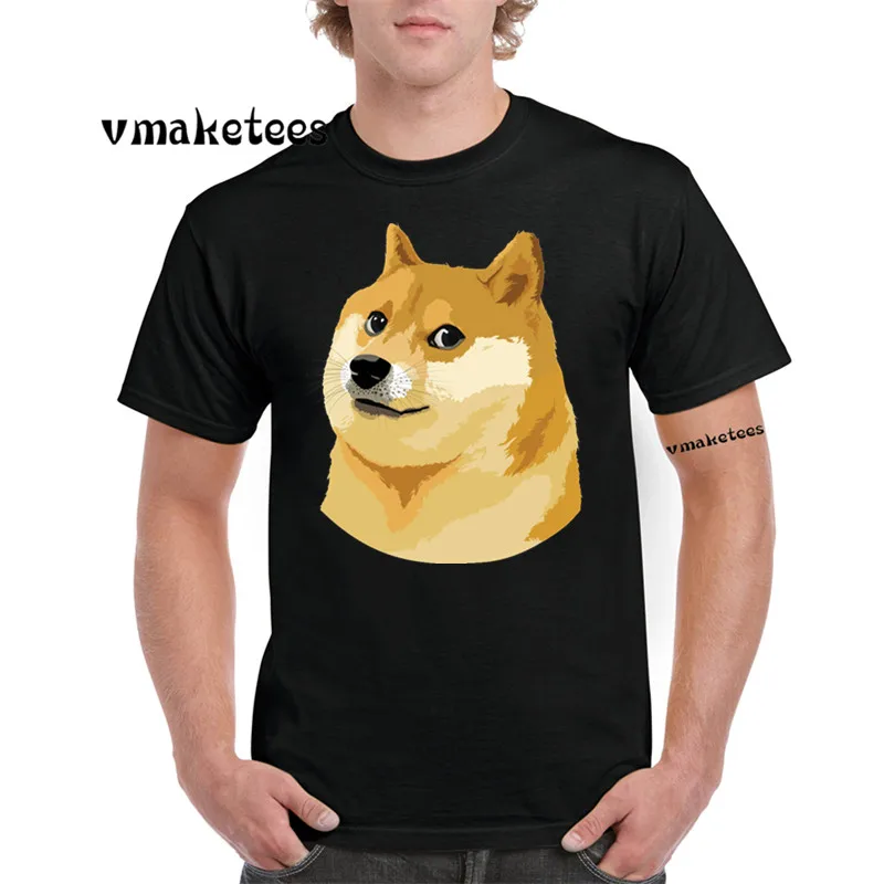 Shaba Inu белая футболка с коротким рукавом и круглым вырезом Doge Deus God Dog фитнес