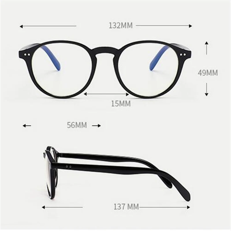 -1 -1.5 -2 -2.5 -3 -3.5 -4 Rivets Myopia Glasses with degree Women Men Short-sight Nearsighted Eyeglasses Black and Transparent |