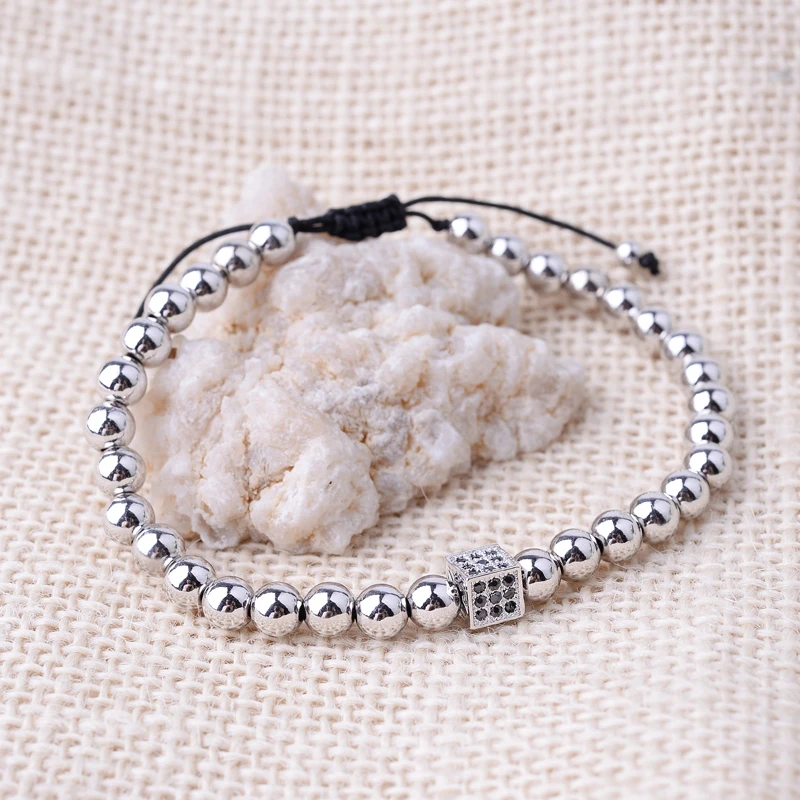 Модные ювелирные изделия квадратный Циркон бисером Веревка Плетеный