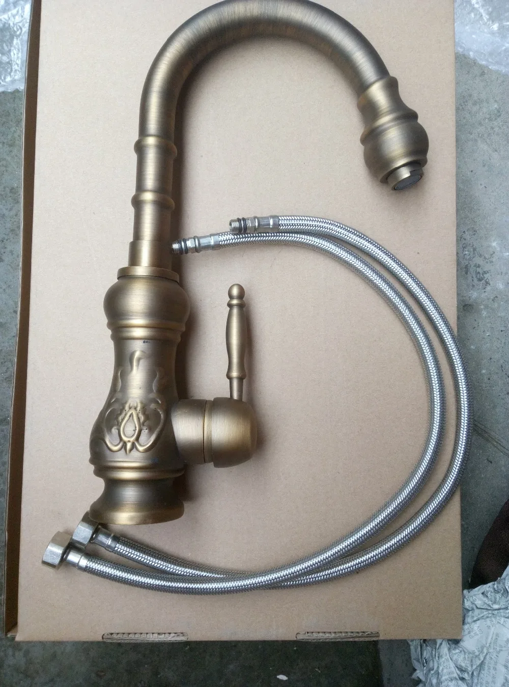 

Bathroom Waterfall Faucet Set antique Brass faucet Mixer Valve