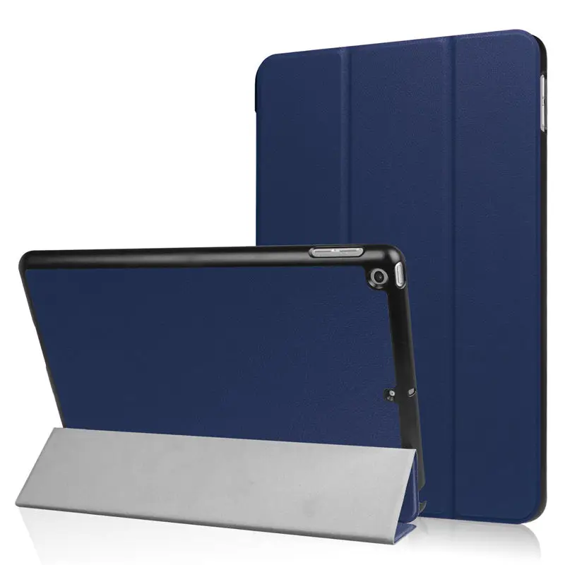 darkblue Планшет ультра тонкий 3 раза флип чехол для iPad 9,7 Магнетическое умное покрытие чехол для iPad 9,7 A1822 A1893 A1954+ Защитная пленка на экран+ подставка для ручек - Цвет: darkblue