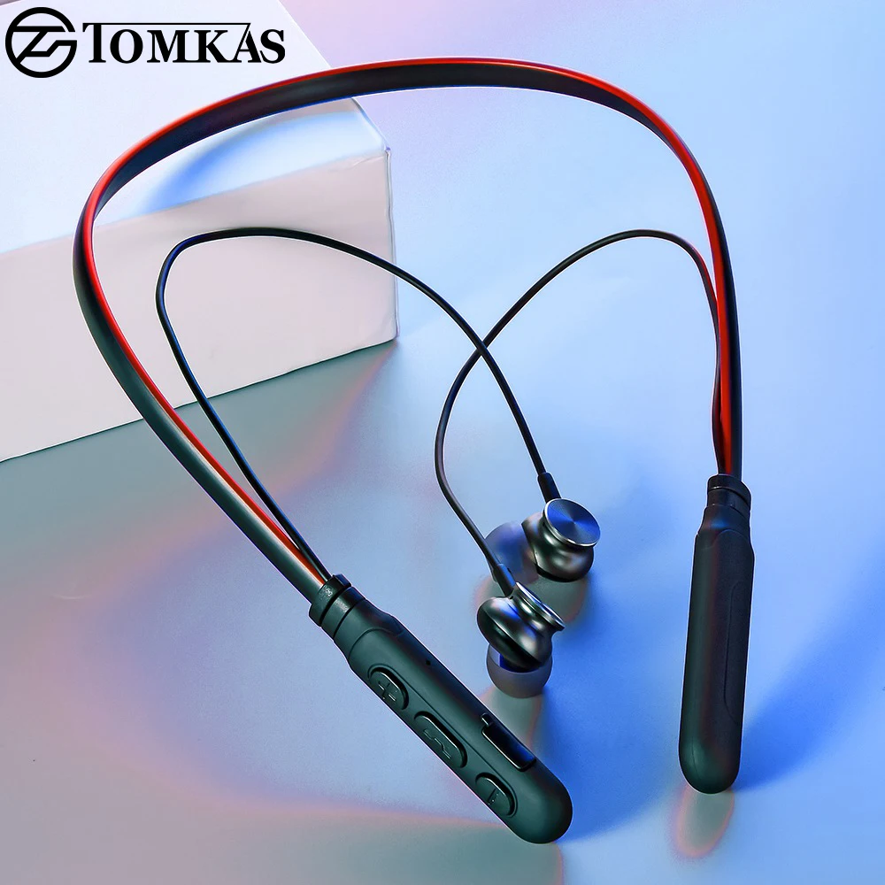 TOMKAS TWS 5 0 беспроводная Bluetooth гарнитура шейные спортивные наушники