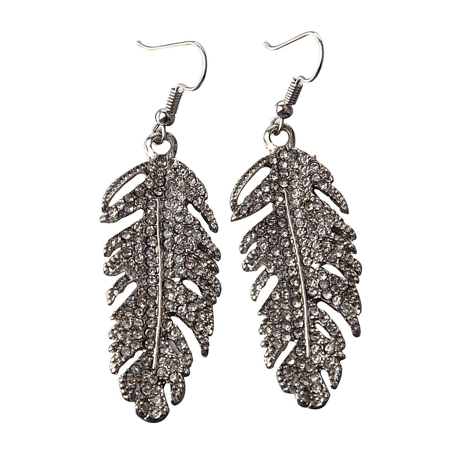 Женские серебряные серьги с кристаллами и перьями|earrings for|earrings for womenearrings women crystal |