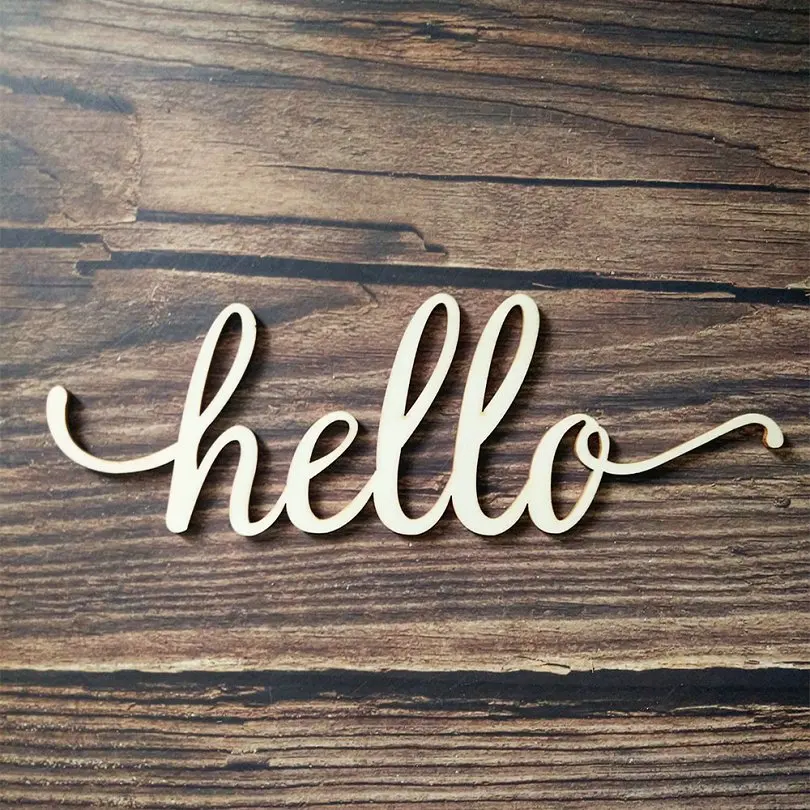Зеленый 10 шт. лазерная резка семья Hello Smile Добро пожаловать Блаженный дом большая вывеска на стену деревянные слова комнаты Настенные декорации Дерево Искусство - Цвет: Зеленый