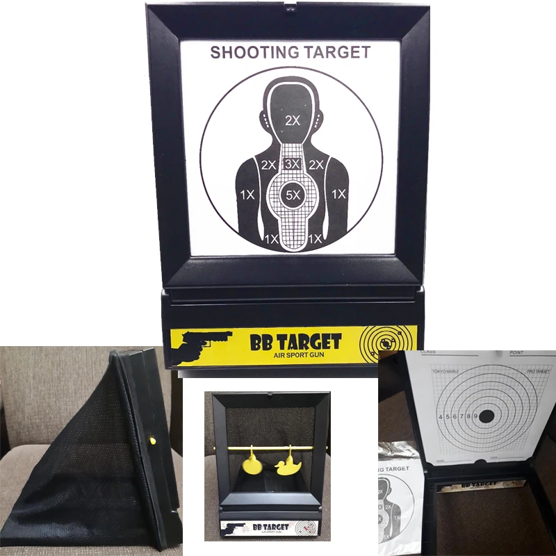

Pellet Trap and Airgun BB Gun Airsoft Shooting Target Steel with 10 PCS Papers for Paintball / BB Gun / Plastic Bullet / BBs.