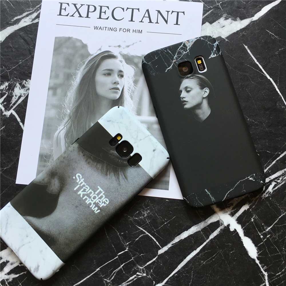 Cool Girl Черный и белый Мрамор телефон чехлы для samsung Galaxy S7 S7Edge Световой матовый