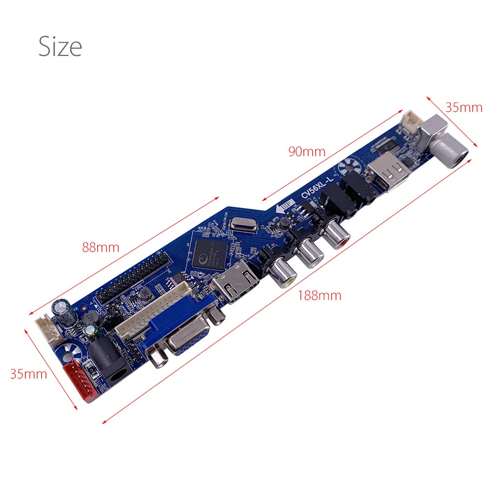 CV56XL-L Универсальный ЖК LED ТВ контроллер драйвер платы комплект ТВ/ПК/VGA/HDMI/USB интерфейс матричный V53RUUL-Z1