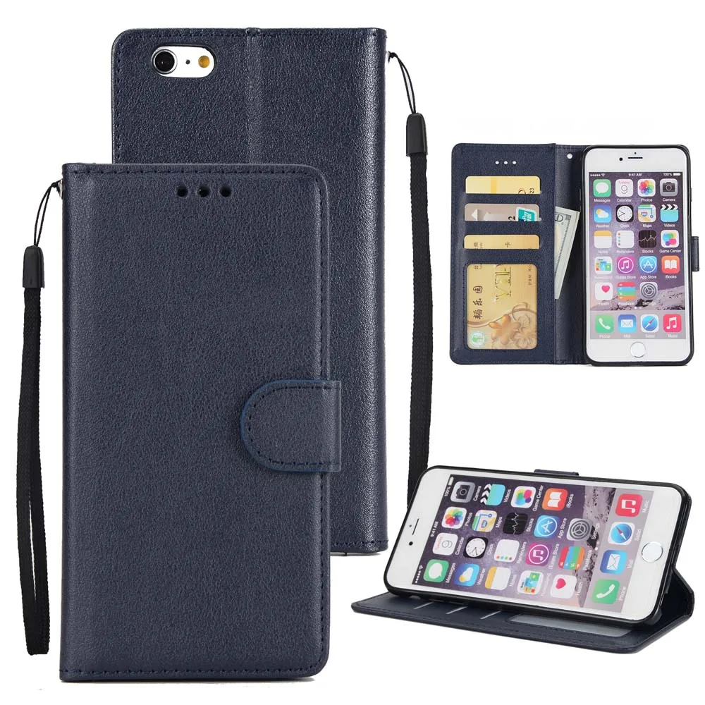 dark blue Для iPhone 7 6S Plus SE чехол для iPhone 11 Pro PU кожаный чехол-кошелек с подставкой откидная крышка для iPhone X XS XR XS MAX розовое золото - Цвет: dark blue