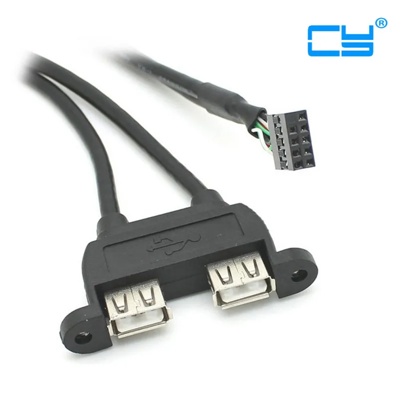 9 контактный разъем кабеля с отверстиями для винтовой панели 30 см 50 80 см|header cable|usb