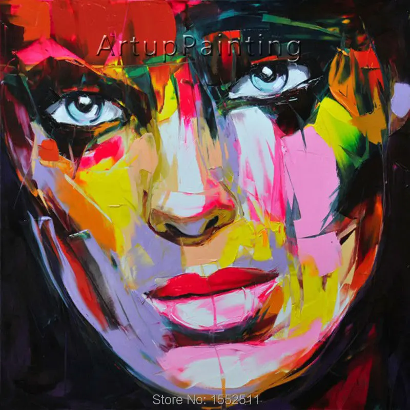 

Palette knife painting portrait Palette knife Face Oil painting Impasto figure on canvas Hand painted Francoise Nielly 12-22