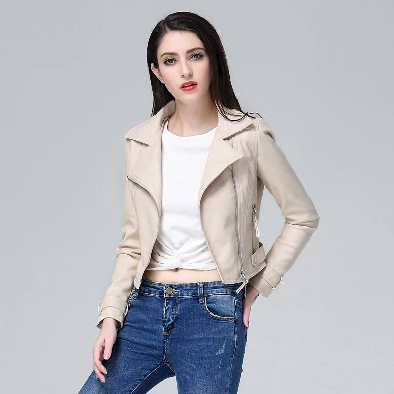 Новинка 2018 весна осень женский розовый кожаный пиджак Jaqueta Feminina Inverno Женская